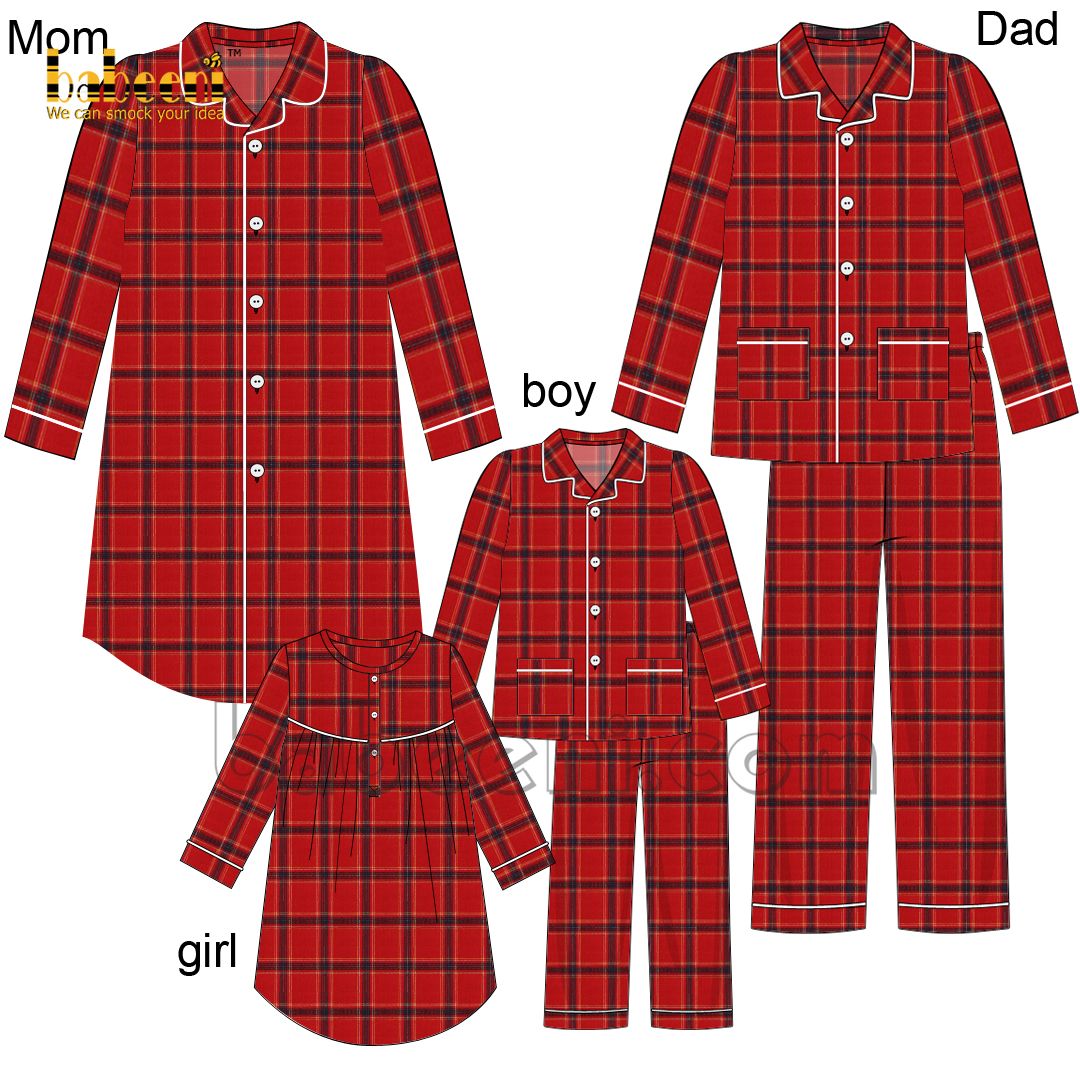 Cozy family red pajamas set - FS 02